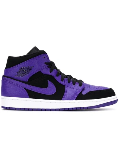 Shop Nike Air Jordan 1 Mid Dark Concord In Purple