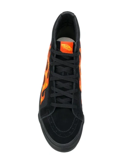 Shop Vans Flame Sk8 Hi-top Sneakers - Black