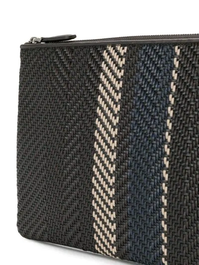 Shop Ermenegildo Zegna Woven Clutch Bag In Brown