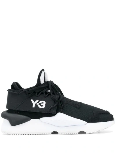 Shop Y-3 Black And White Kaiwa Sneakers