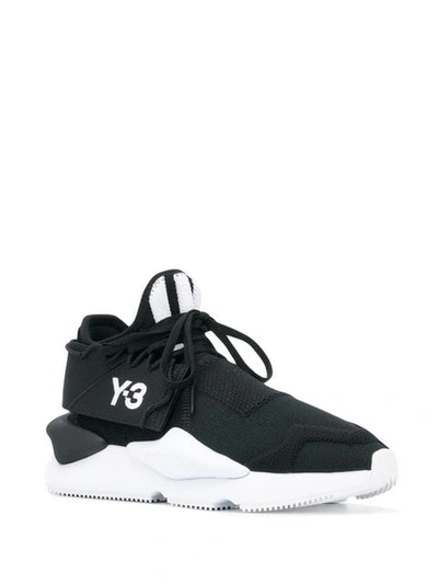 Shop Y-3 Black And White Kaiwa Sneakers