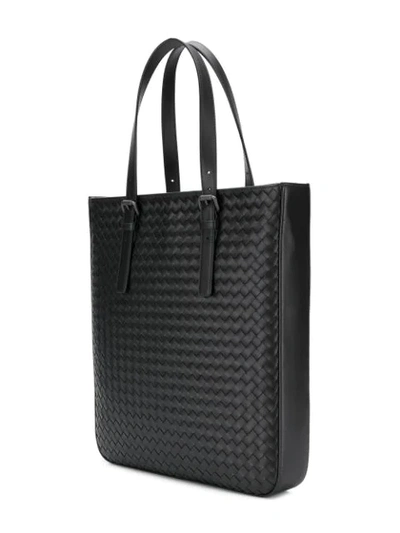 Shop Bottega Veneta Intrecciato Weave Effect Tote In Black