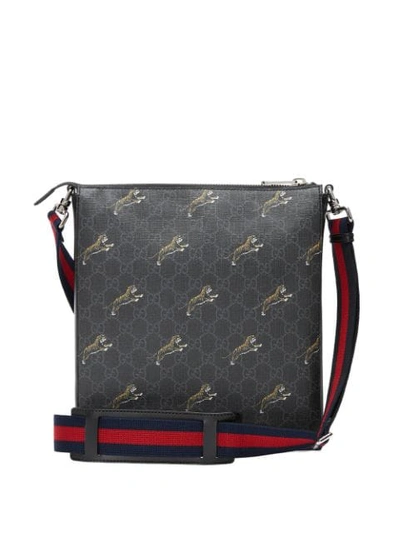 Shop Gucci Gg Supreme Messenger With Tigers In Black