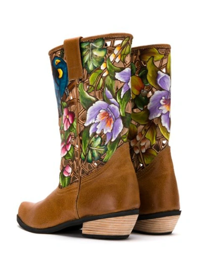 Shop Amapô Araras Leather Boots In Brown