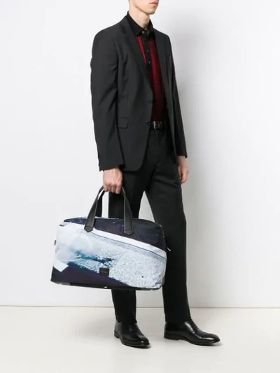 Shop Ps By Paul Smith Beach Print Holdall In Grey