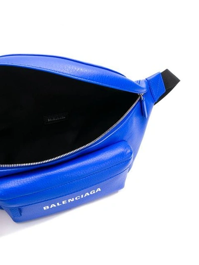 Shop Balenciaga Everyday Logo Belt Bag In Blue