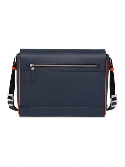 Shop Prada Saffiano Leather Shoulder Bag In Blue