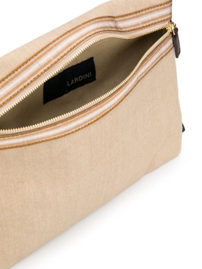 Shop Lardini Beige Clutch Bag In Neutrals