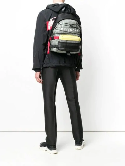 Shop Givenchy Logo Backpack In Grey