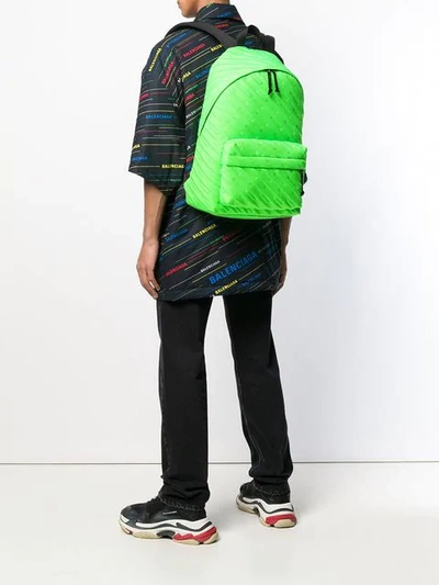 Shop Balenciaga Explorer Quilted Backpack In Green