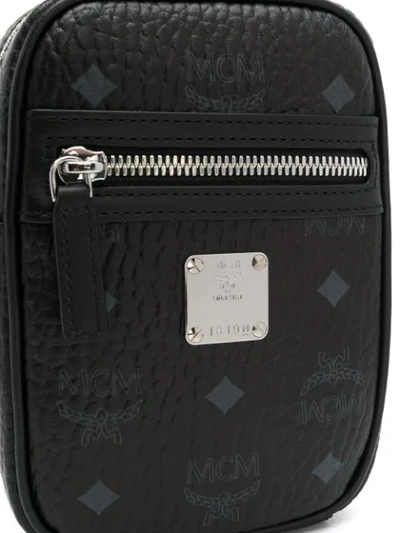 Shop Mcm Logo Messenger Bag In Black