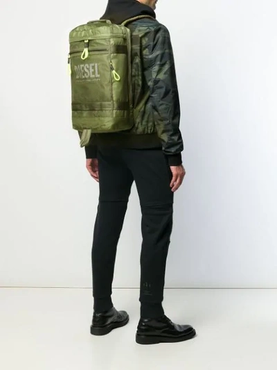 Shop Diesel Panelled Mesh Backpack In H7584
