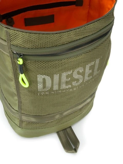 Shop Diesel Panelled Mesh Backpack In H7584