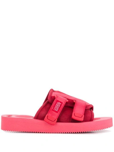 Shop Suicoke Double Strap Slides In Red