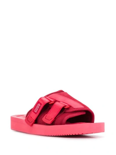 Shop Suicoke Double Strap Slides In Red