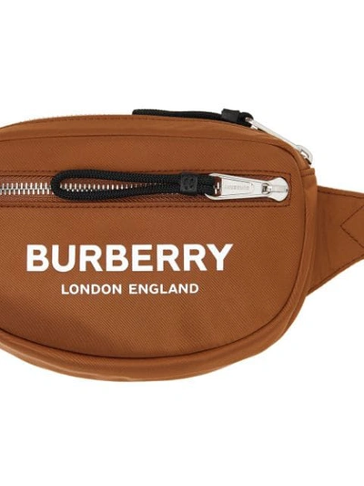 Shop Burberry Mini Logo Print Bum Bag In Brown