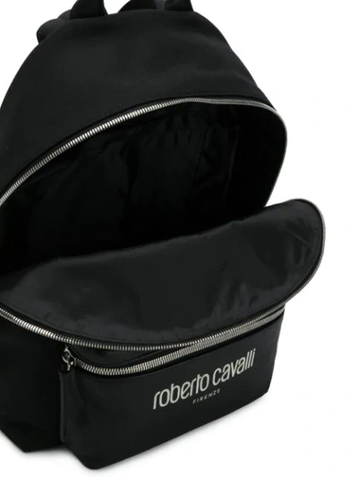Shop Roberto Cavalli Logo Backpack In Black