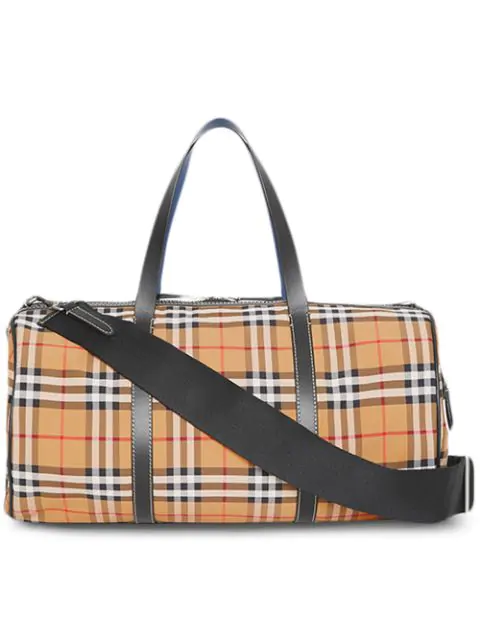 burberry kennedy small vintage check barrel bag