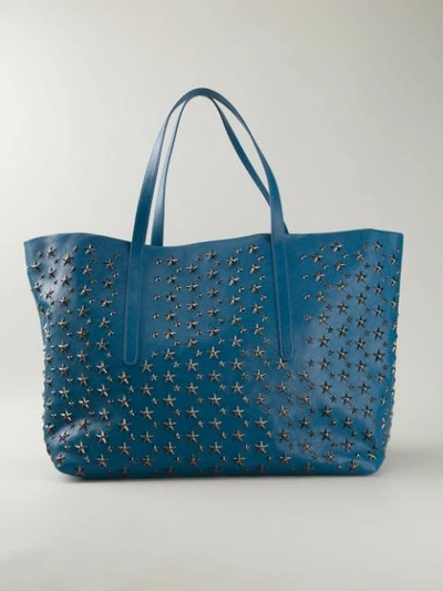 Shop Jimmy Choo 'pimlico' Tote - Blue