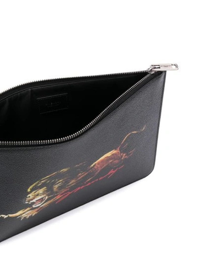 Shop Givenchy Leo Zipped Clutch In Black