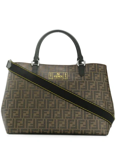 Shop Fendi Ff Roma Amor Tote - Braun In Brown