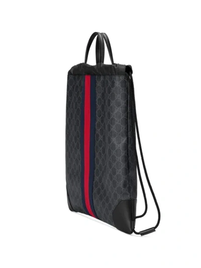 Shop Gucci Soft Gg Supreme Drawstring Backpack In Black