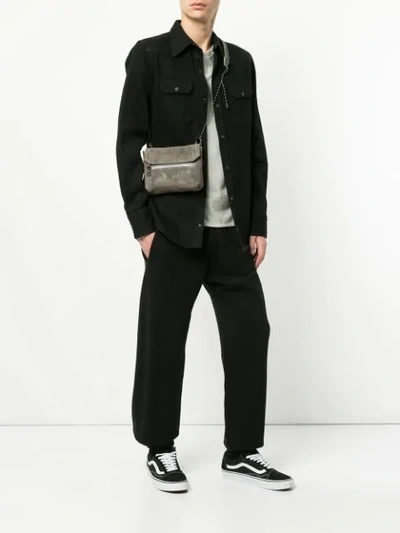 Shop As2ov Flap Shoulder Bag In Grey