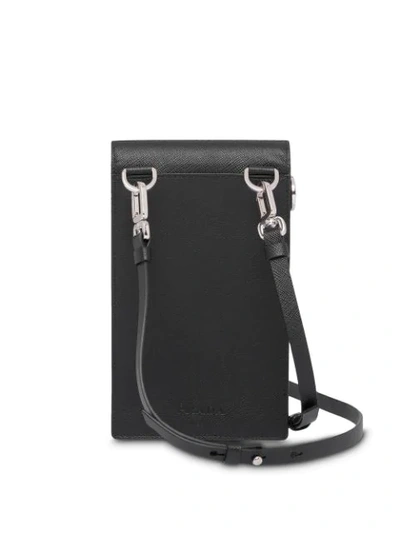 Shop Prada Saffiano Leather Messenger Bag In Black