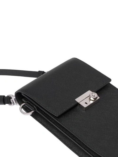 Shop Prada Saffiano Leather Messenger Bag In Black