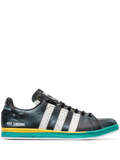 Adidas Originals Adidas By Raf Simons Blue X Raf Simon Stan Smith Low Top Sneakers In Black | ModeSens