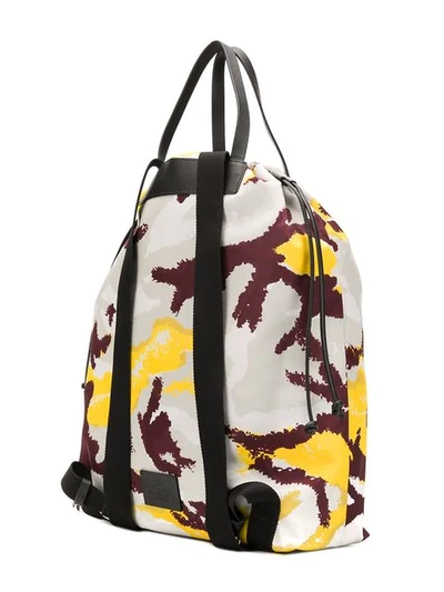 Shop Valentino Camouflage Backpack In Grey