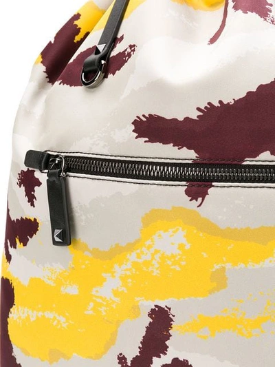 Shop Valentino Camouflage Backpack In Grey