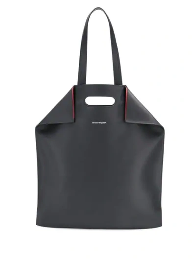 Shop Alexander Mcqueen De Manta Tote In Nero