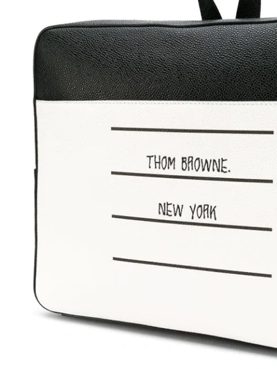 Shop Thom Browne Paper Label Zip-top Book Bag In 001 Black