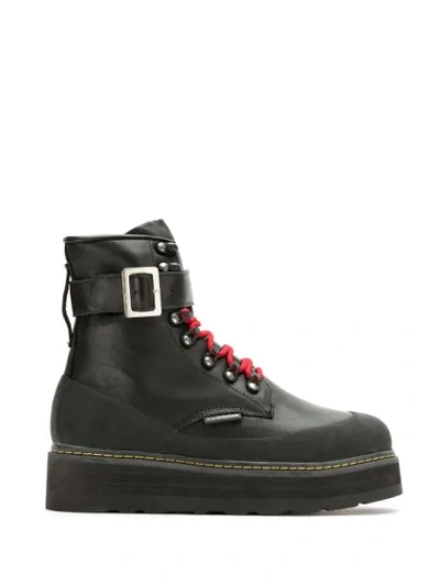 Shop À La Garçonne Leather Combat Boots In Black