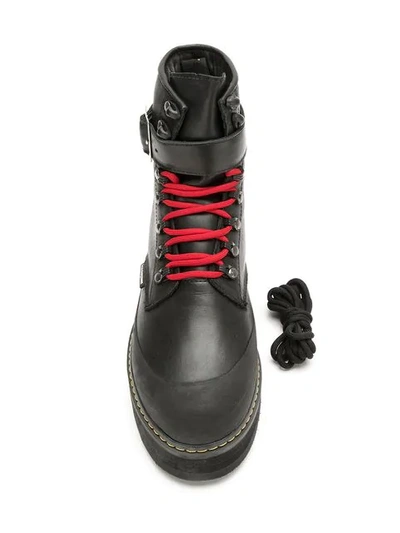 Shop À La Garçonne Leather Combat Boots In Black