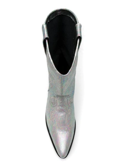 holographic leather boots