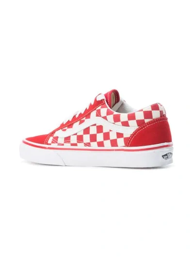 Shop Vans Checkered Lace-up Sneakers In Red