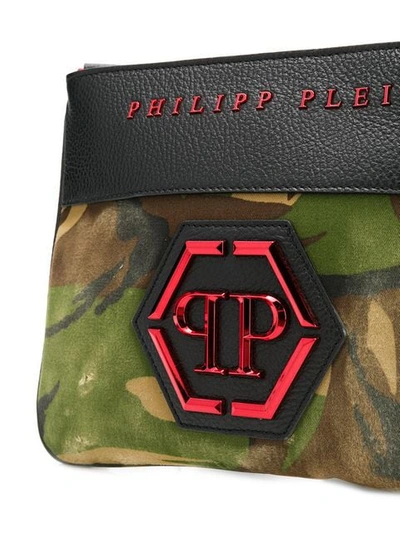 Shop Philipp Plein Camouflage Shoulder Bag In Green