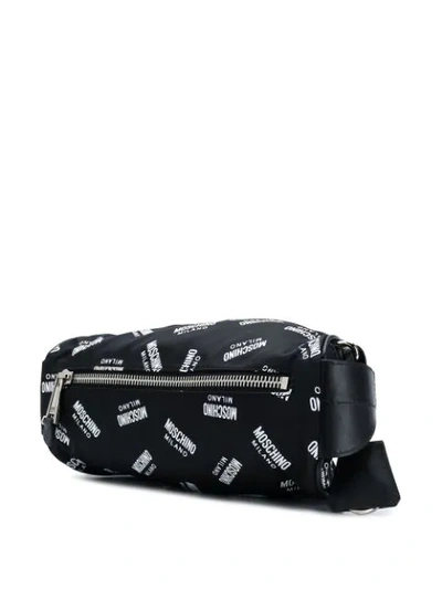 Shop Moschino Monogram Belt Bag In Black