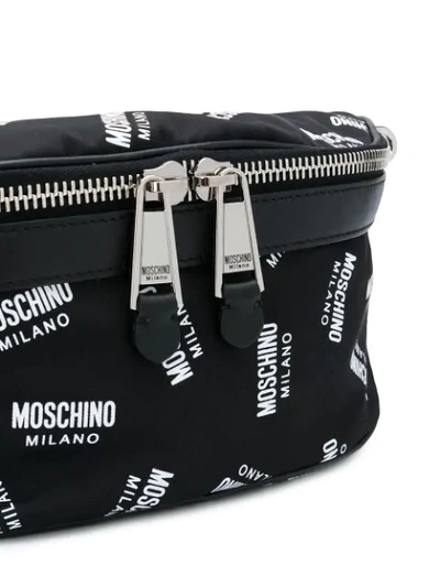 Shop Moschino Monogram Belt Bag In Black
