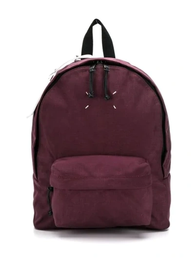 Shop Maison Margiela Stitching Detail Backpack In Purple