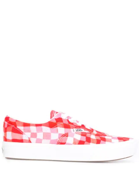 pink vans checkerboard