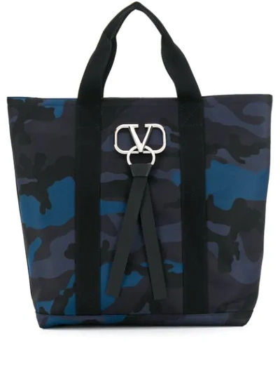 Shop Valentino Vring Tote Bag In Blue
