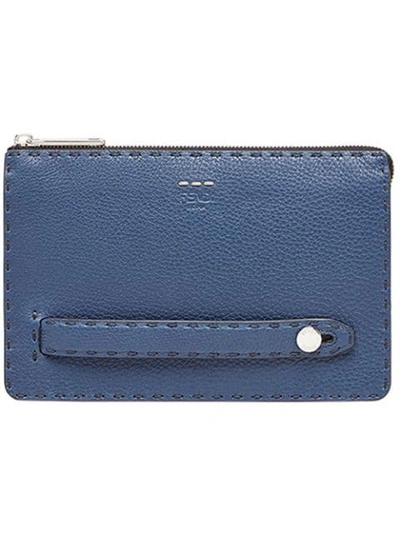 Shop Fendi Pouch Bag In Blue