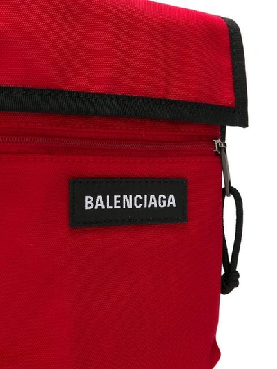 BALENCIAGA EXPLORER LOGO刺绣手拿包 - 红色