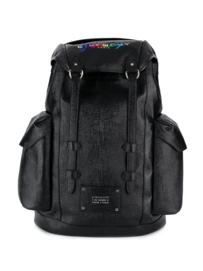 Shop Givenchy Rainbow Signature Backpack In 001 Black