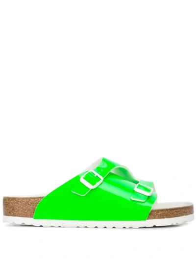 Shop Opening Ceremony X Birkenstock Fluro Patent Zurich Slides In Green