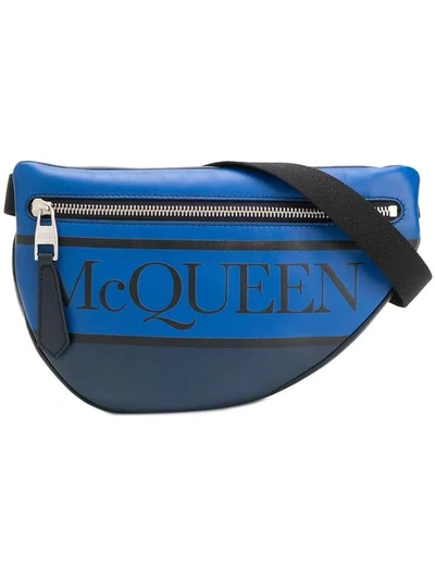 Shop Alexander Mcqueen Logo Belt Bag In Blue