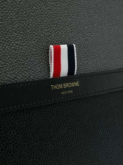 Shop Thom Browne Color-blocked Leather Document Holder - Black